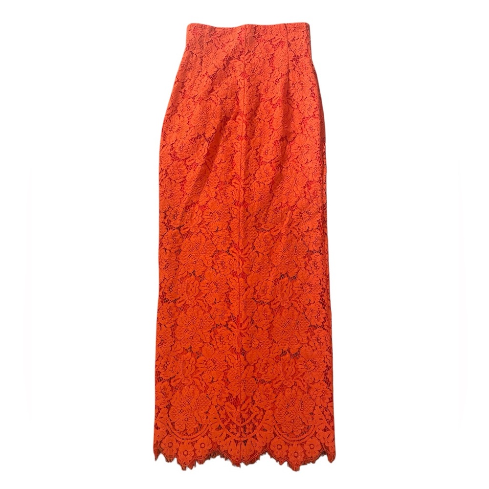 Ganni Orange Lace Maxi Skirt